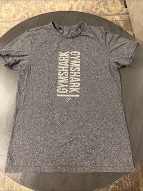 Gymshark Men's Heather Grey Vertical Logo Tee